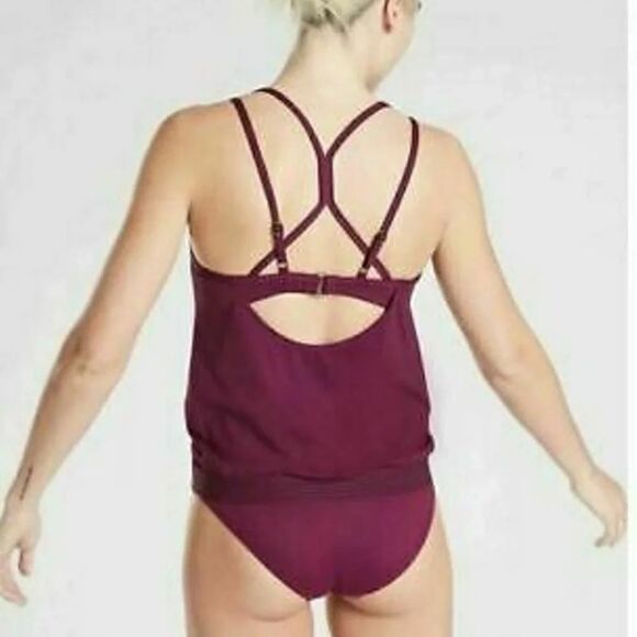 ATHLETA Velvet Plum CROSS BACK TANKINI - Picture 2 of 5